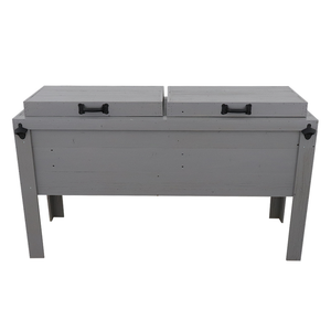 grey double rustic coolers