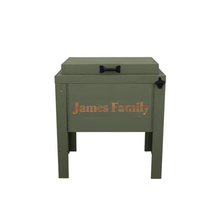 Load image into Gallery viewer, single rustic cooler, sagebrush green, engraved