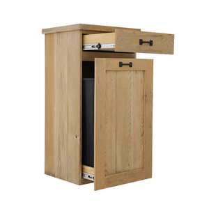 Single Trash Can - Slide Out - Top Drawer - Natural
