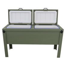 Load image into Gallery viewer, Sagebrush Green Double Cooler with black Metal Adornments