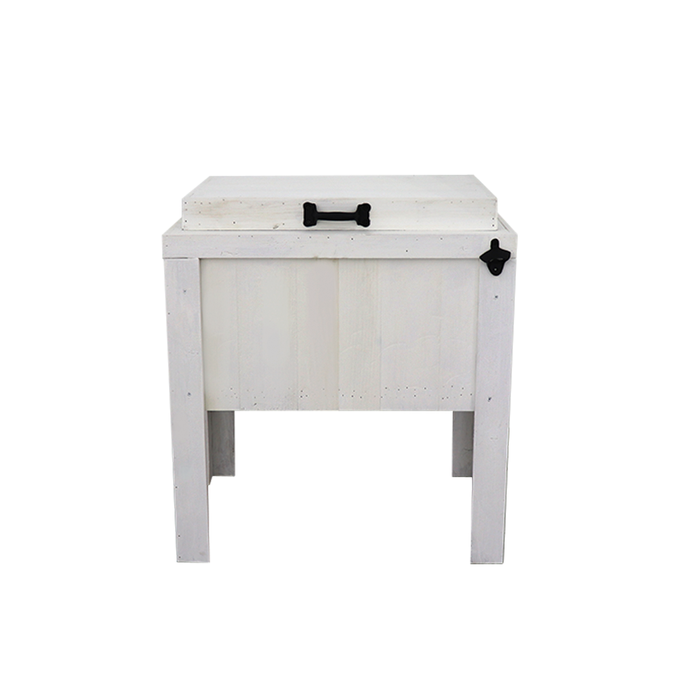 Single Cooler with Bottle Open & Handle - White