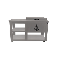 Load image into Gallery viewer, Single Cooler With Side Table - Grey - Black Adornment - Bottle Opener - Black Handle - Towel Holder