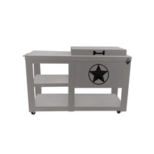 Load image into Gallery viewer, Single Cooler With Side Table - Grey - Black adornment - bottle opener - handle - towel bar