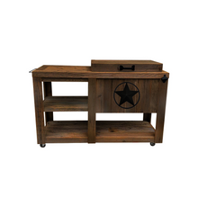 Load image into Gallery viewer, Single Cooler With Side Table - Brown - Black adornment - bottle opener - handle - towel bar