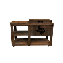 Load image into Gallery viewer, Single Cooler with table - Walnut - black adornment - towel holder - bottle opener - handle