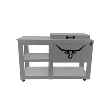 Load image into Gallery viewer, Single Cooler with table - Grey - black adornment - towel holder - bottle opener - handle