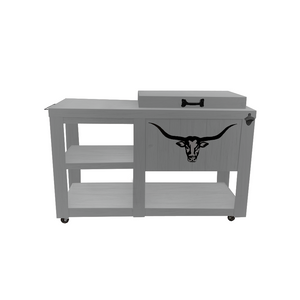 Single Cooler with table - Grey - black adornment - towel holder - bottle opener - handle