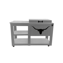 Load image into Gallery viewer, Single Cooler with table - Grey - black adornment - towel holder - bottle opener - handle