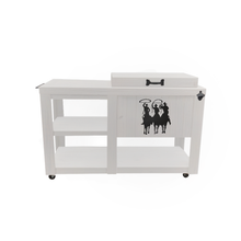 Load image into Gallery viewer, Single Cooler With Side Table - White - Black Adornment - Bottle Opener - Handle - Towel Rack
