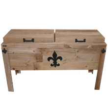 Load image into Gallery viewer, Natural Double Cooler with black Fleur De Lis Metal Adornment