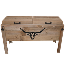 Load image into Gallery viewer, Double Rustic Cooler - Natural - Longhorn Cutout