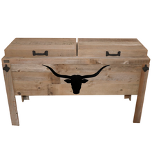 Load image into Gallery viewer, Double Rustic Cooler - Natural - Longhorn Head