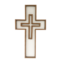 Load image into Gallery viewer, Wooden Double Cross Wall Decor