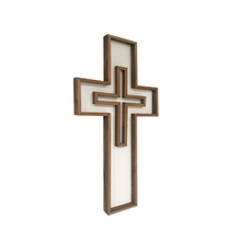 Load image into Gallery viewer, Wooden Double Cross Wall Decor