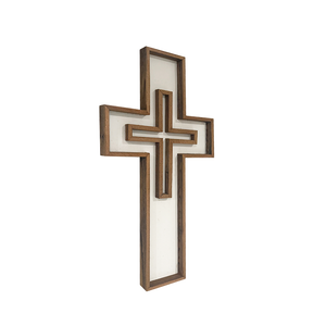 Wooden Double Cross Wall Decor
