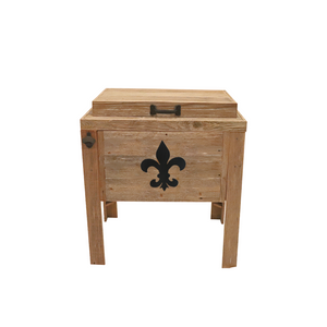 Single Cooler - Fleur De Lis Metal Adornment - Natural