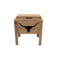Load image into Gallery viewer, Single Rustic Cooler - Natural - Longhorn Head Cutout