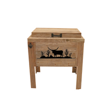 Load image into Gallery viewer, Single Rustic Cooler - Natural - Black Desert Longhorn Adornment