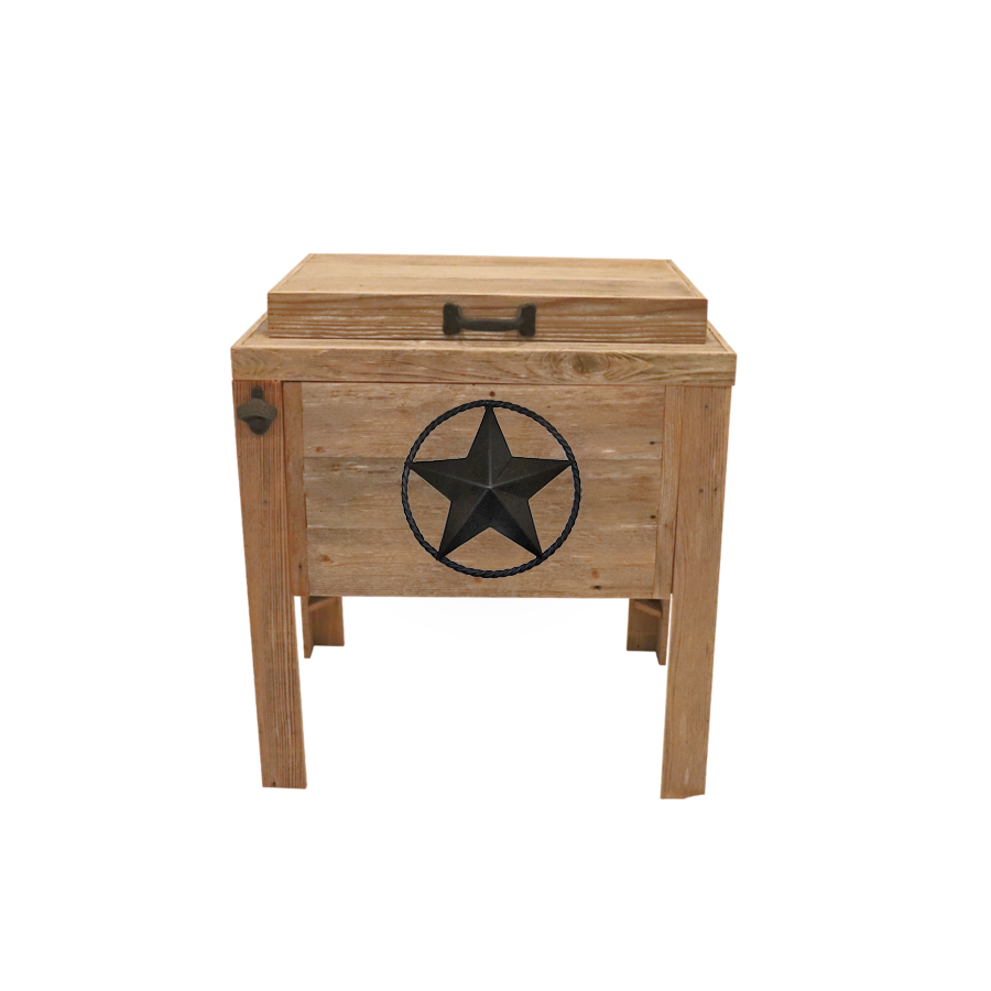 Wooden cooler - star with rope