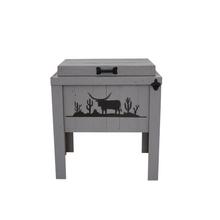 Load image into Gallery viewer, Single Cooler with Desert Longhorn Scene - Stonehedge Grey