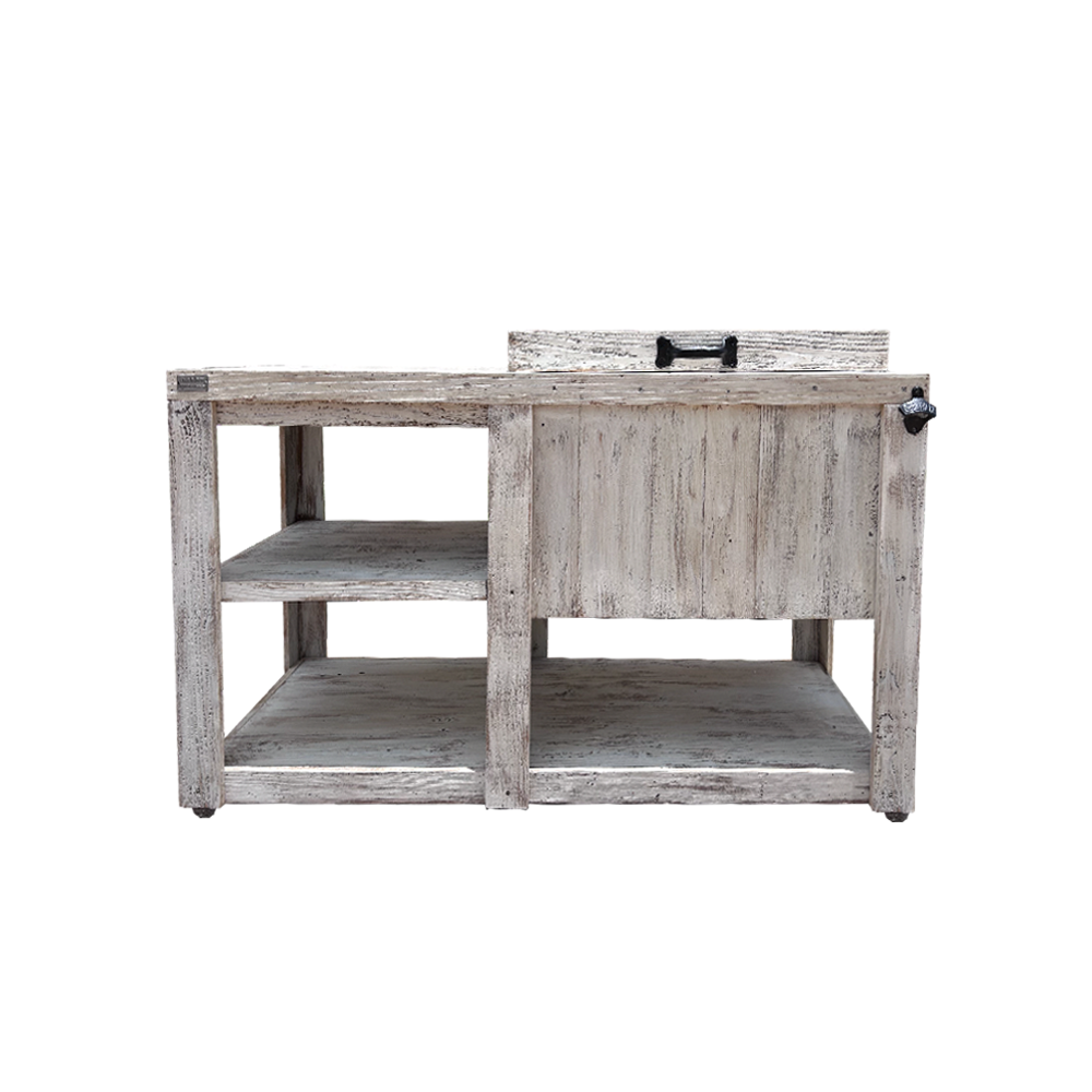 White Washed Single Cooler with Table