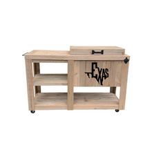 Load image into Gallery viewer, Single Rustic Cooler with Side Table - Texas Cutout - Bottle Opener - Handle