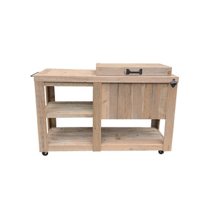 Rustic Cooler with Table - Bottle Opener - Handle