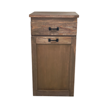 Load image into Gallery viewer, Single Trash Can - Slide Out - Top Drawer - Walnut Stain