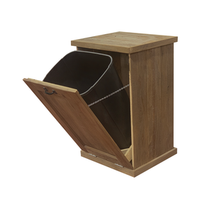 Single Trash Can - Tilt Out - Walnut Stain