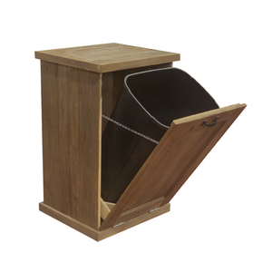 Single Trash Can - Tilt Out - Walnut Stain