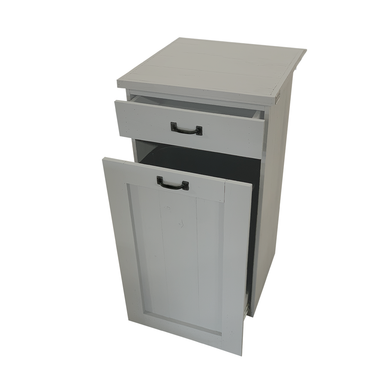 Single Trash Can - Slide Out - Top Drawer - Grey