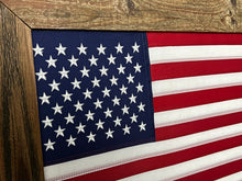Load image into Gallery viewer, U.S. Flag in Wooden Frame – Flat Frame (Natural/Stained)