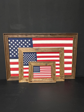 Load image into Gallery viewer, U.S. Flag in Wooden Frame – Flat Frame (Natural/Stained)