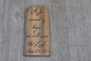 Engraved on plank - Joshua 24:15