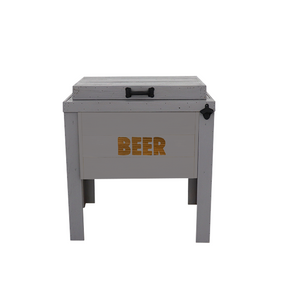 single rustic cooler - stonehedge grey - engraved