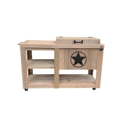 Rustic Single Cooler with Table - Star w/ Rope - HRCOSI003B-TBLE