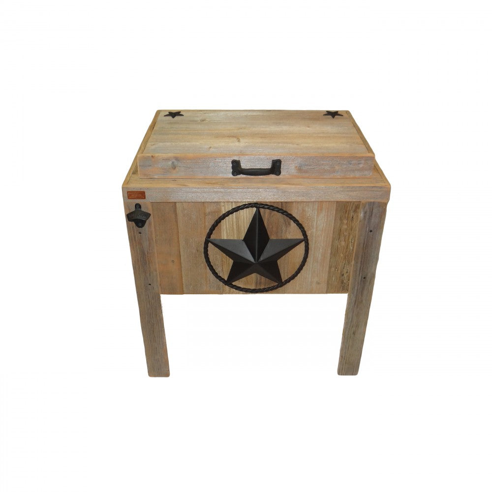 Single Cooler with Star w/ Rope - Black