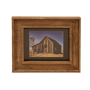Wooden Double Frame Matte Image Barn Windmill