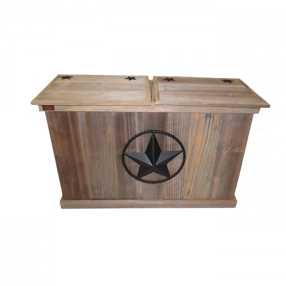 Double Trash Can with Steel Star w/ Rope