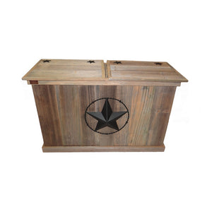 Rustic Double Trash Can - Barbed Wire - HRTCDB004B 
