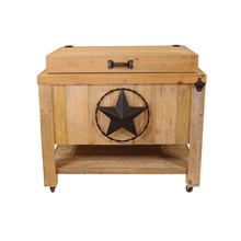 Load image into Gallery viewer, Rustic Frio Coolers - 65 Quart - Star w/ Barbed Wire - Black