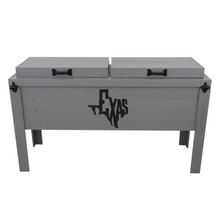 Load image into Gallery viewer, Double Rustic Cooler - Grey - Metal Texas Cutout
