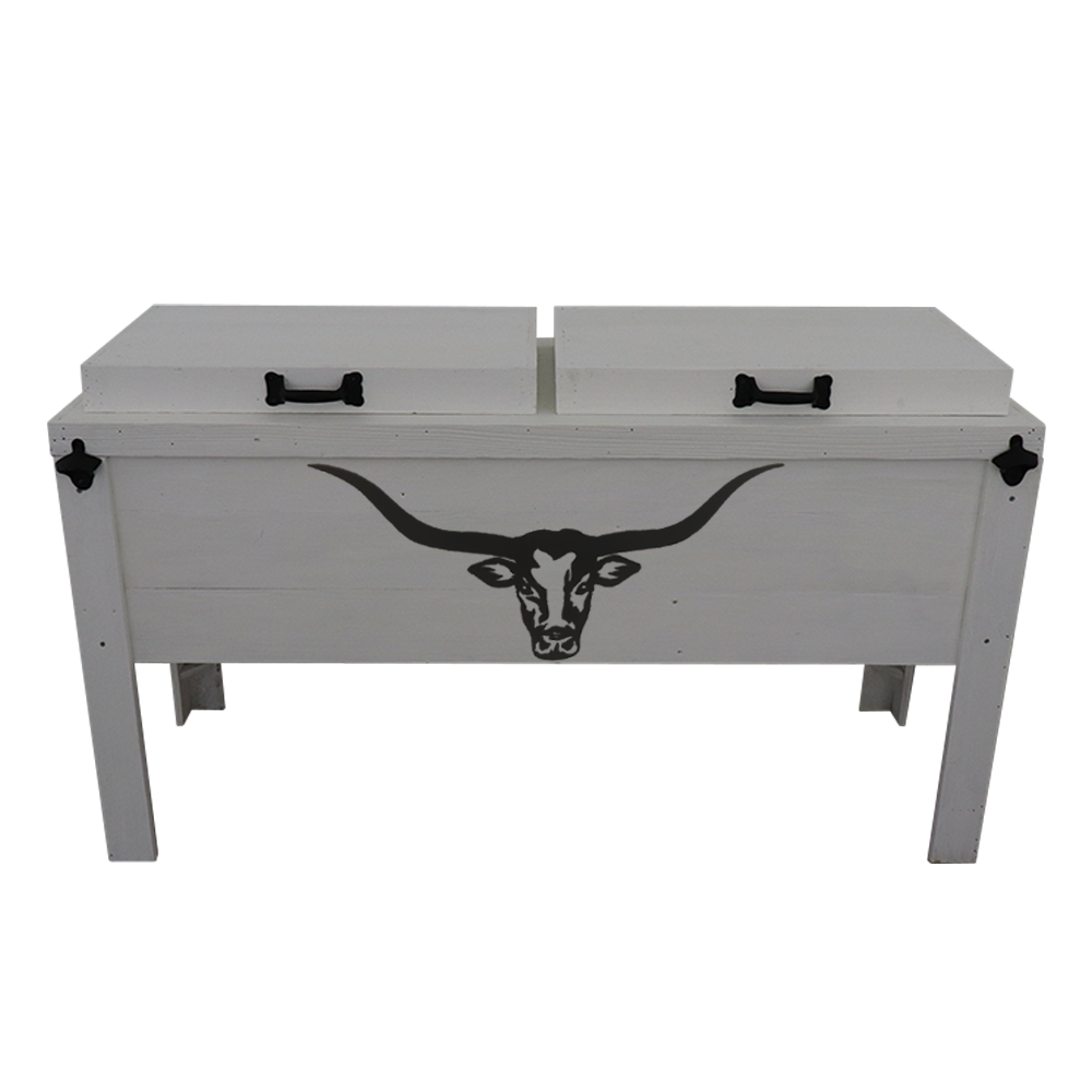 Double Rustic Cooler - White - Metal Cutout