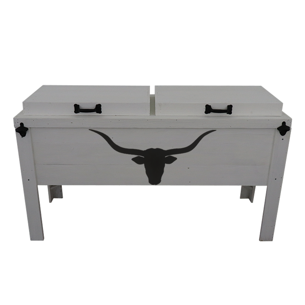 Double Rustic Cooler - White - Metal Cutout