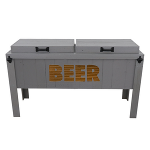 Grey Double Rustic Cooler, 1 engraved line