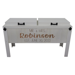 Double Cooler with 3 Engraved Lines - White Paint