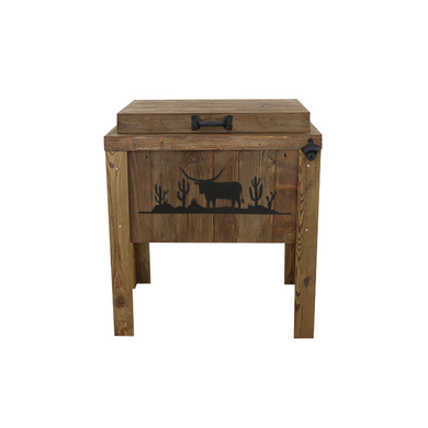 Single Rustic Cooler - Brown - Walnut Stain