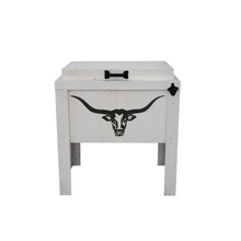 Load image into Gallery viewer, Single Rustic Cooler - White Paint - Longhorn Cutout
