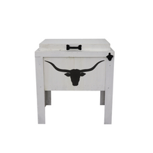 Load image into Gallery viewer, Single Rustic Cooler - White - Longhorn Head