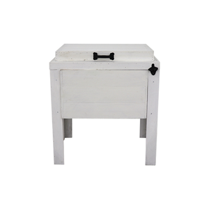 rustic single cooler, white, engraved
